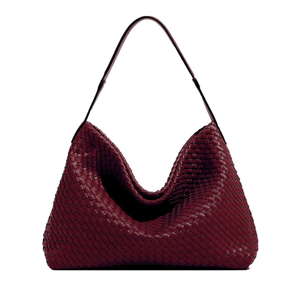 Boston Satchel Woven Vegan Textured Handbags Female Satchel Bottega